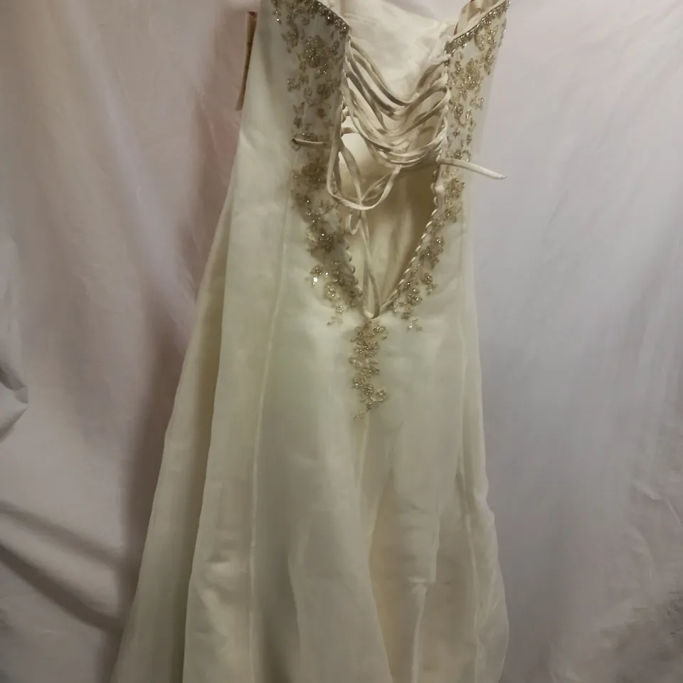 BERKETEX BRIDE ROSETTA NICOLINI KITTY RNP2241 WEDDING DRESS, IVORY/GOLD - SIZE 14