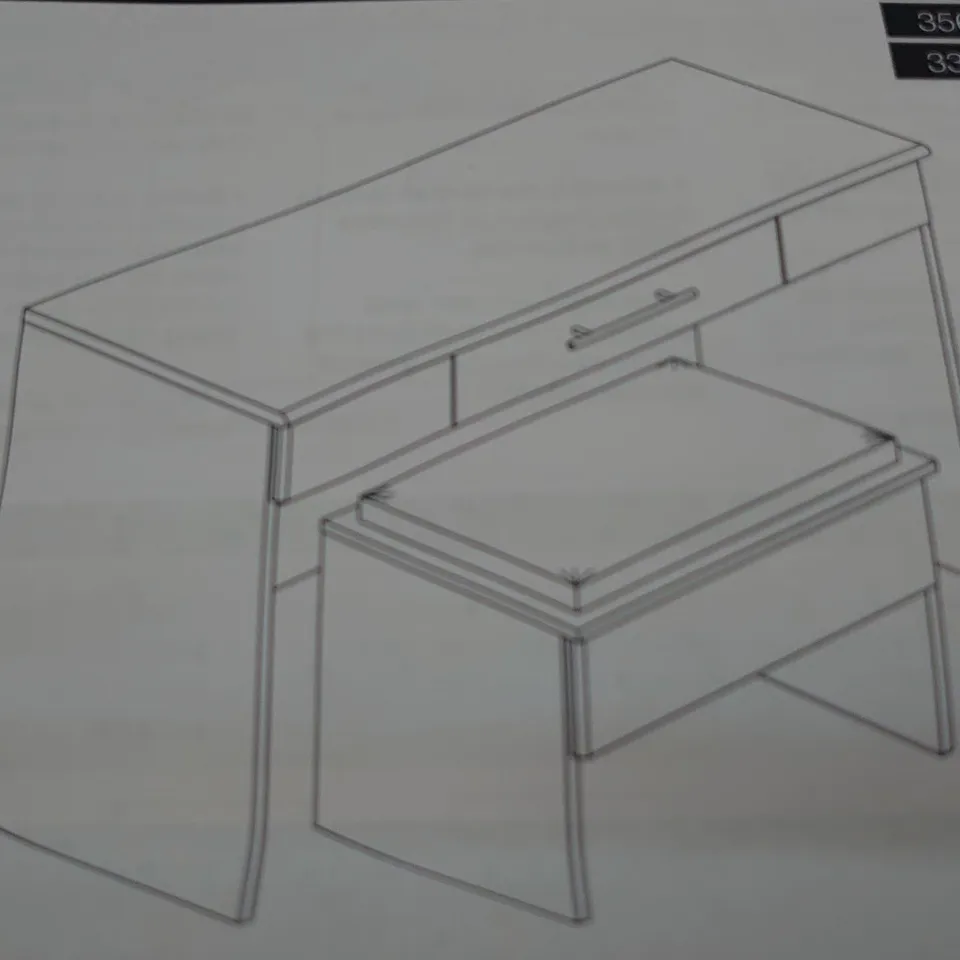 BRAND NEW BOXED NORMANDY DRESSER AND STOOL (1 BOX)