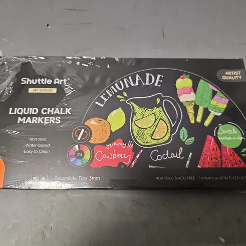 SHUTTLE ART LIQUID CHALK PENS, 24 COLOURS WIPEABLE