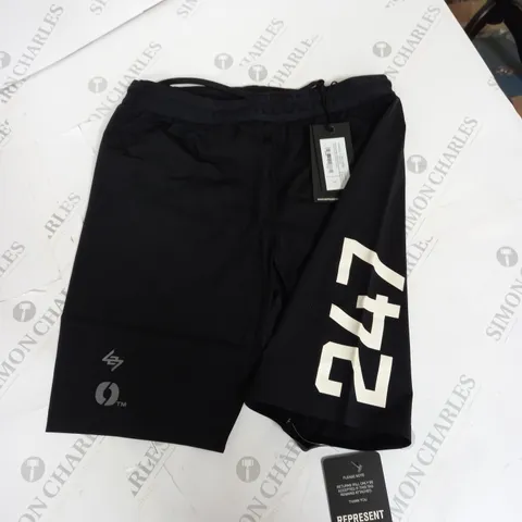 REPRESENT MARCHON 247 LEGGING SHORTS - BLACK - SMALL 