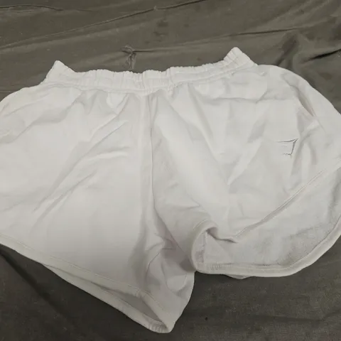 WHITE GYMSHARK SHORTS SIZE SMALL