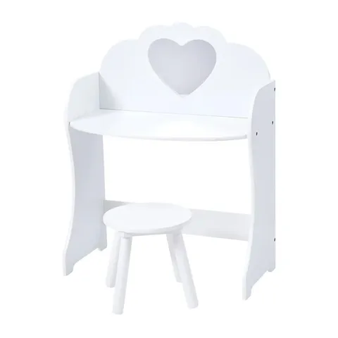 BOXED LIBERTY HOUSE TOYS KIDS WHITE DRESSING TABLE SET WITH MIRROR (1 BOX)