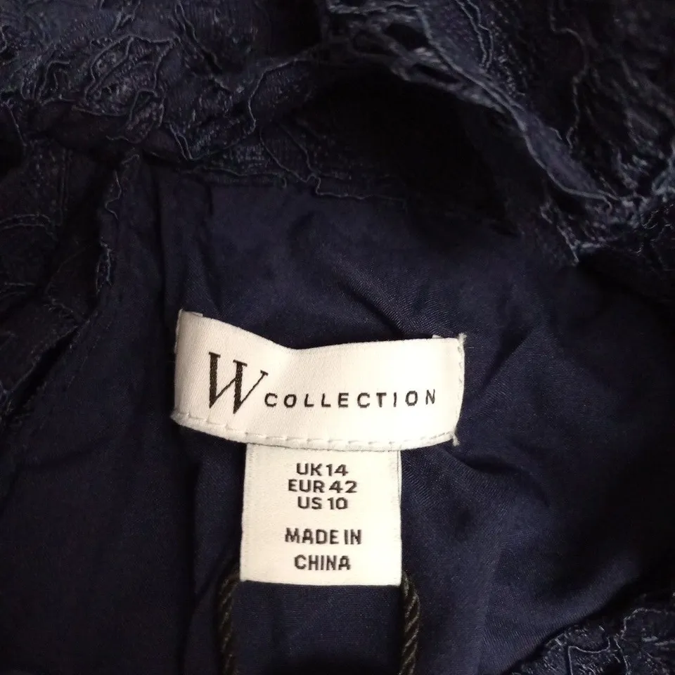 W COLLECTION NAVY LACE MIDI DRESS – UK14 (EU 42) US10