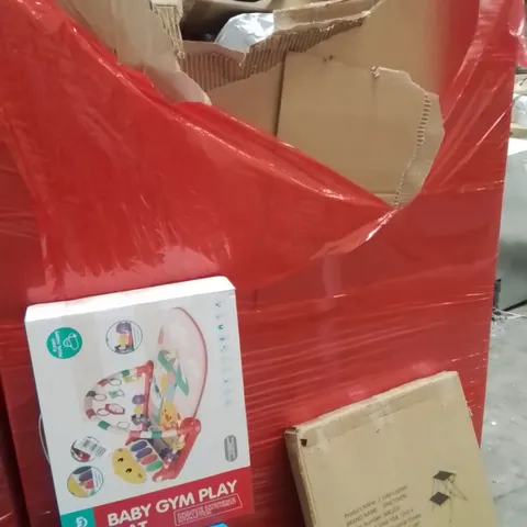 PALLET OF ASSORTED HOUSEHOLD GOODS AND PRODUCTS TO INCLUDE;2 STEP LADDER,BABY GYM ACTIVITY MAT,WATER TABLE 