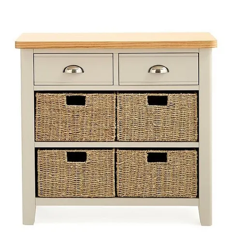 MALONE READY ASSEMBLED 2 DRAWER 4 BASKET SIDEBOARD  - CONTAINS SOLID WOOD - COLLECTION ONLY