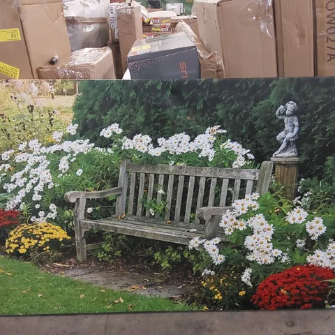 PARK BENCH IN ARBORETUM BY LAWSONPIX - WRAPPED CANVAS PHOTOGRAPH