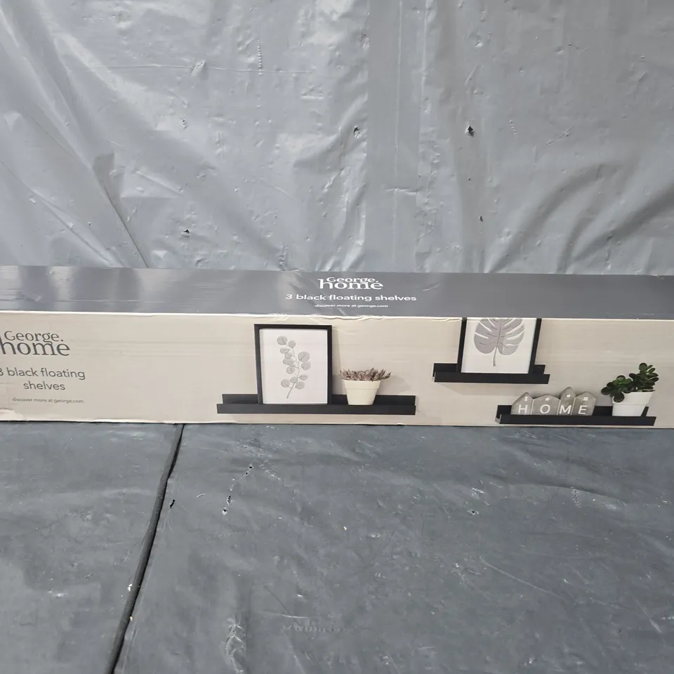 HOME 3 BLACK FLOATING SHELVES
