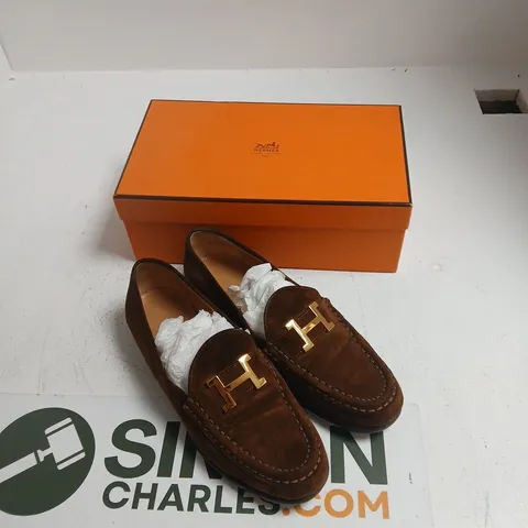 HERMΓS BROWN SUEDE HORSEBIT LOAFERS β UK 5 (EU 38)