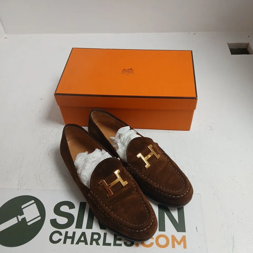 HERMÈS BROWN SUEDE HORSEBIT LOAFERS – UK 5 (EU 38)