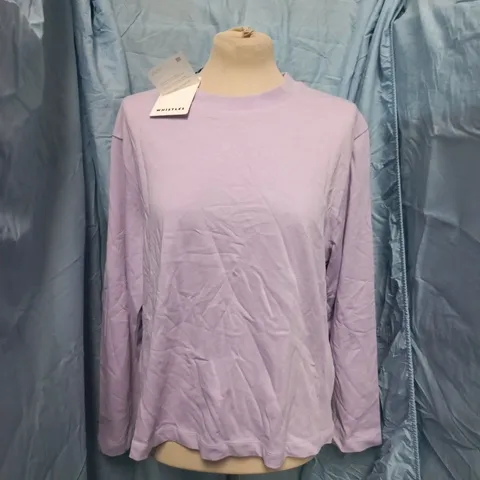 WHISTLES COTTON LONG SLEEVE JERSEY IN LIGHT PURPLE - M