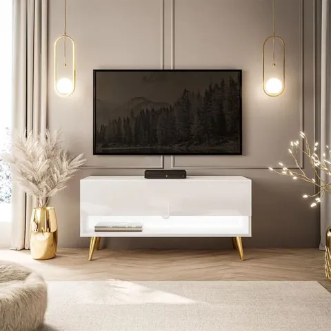 BOXED AALEIA CALANTE RTV CABINET - HIGH-GLOSS WHITE