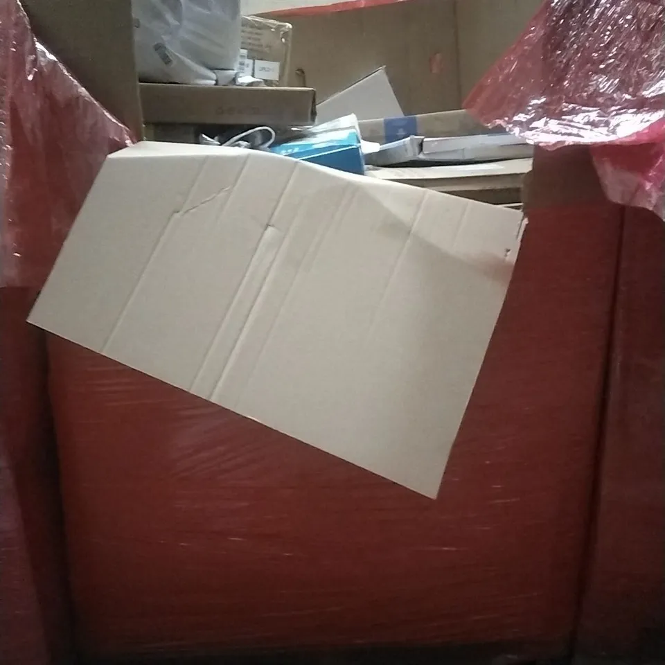 PALLET OF HOUSEHOLD ITEMS TO INCLUDE KNITTING MACHINE, TOILET SEAT, WINDOW BLINDS,MIRROR AND OTHER ASSORTED ITEMS...