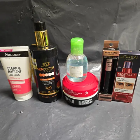 APPROXIMATEY 20 ASSORTED HEALTH AND BEAUTY PRODUCTS TO INCLUDE - ELF MASCARA - NEUTROGENA FACIAL SCRUB AND SKINDOCTOR BODY LOTION