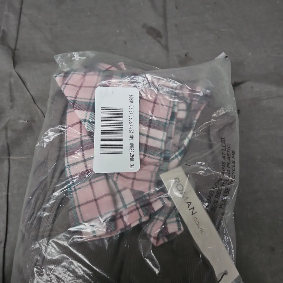 ROMAN PINK PLAID WOMEN'S TOP – SIZE L