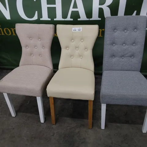 THREE ASSORTED UPHOLSTERED DINING CHAIRS
