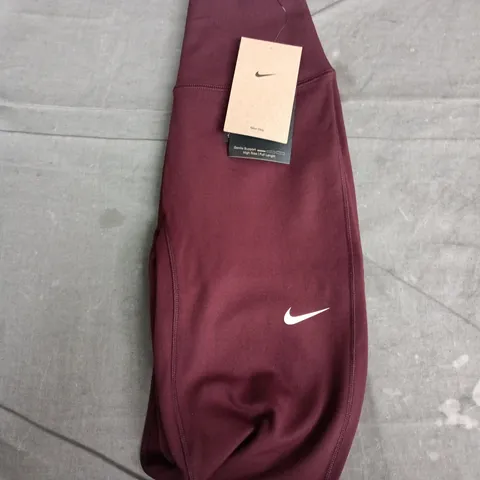 NIKE WOMEN'S BURGUNDY TRAINING LEGGINGS β XS