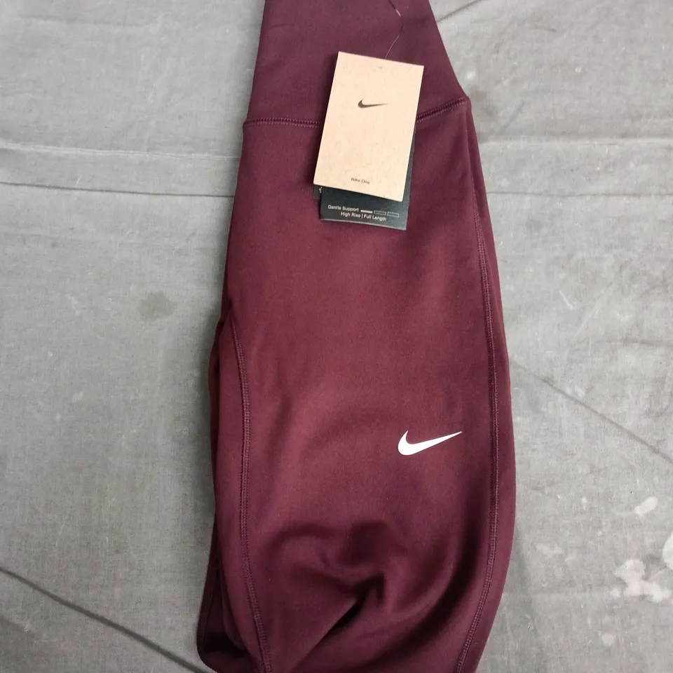 NIKE WOMEN'S BURGUNDY TRAINING LEGGINGS – XS