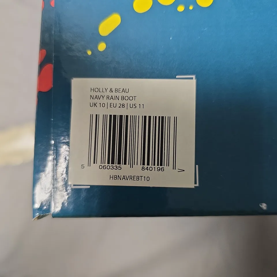 HOLLY & BEAU NAVY RAIN BOOTS – KIDS, UK 10 (EU 28)