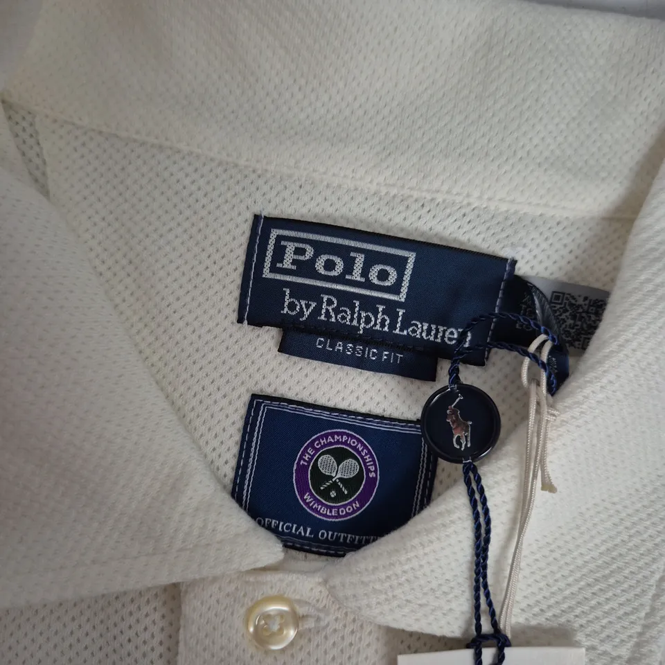 RALPH LAUREN POLO SHIRT – WHITE, MEN'S XL (OFFICIAL WIMBLEDON MERCHANDISE)