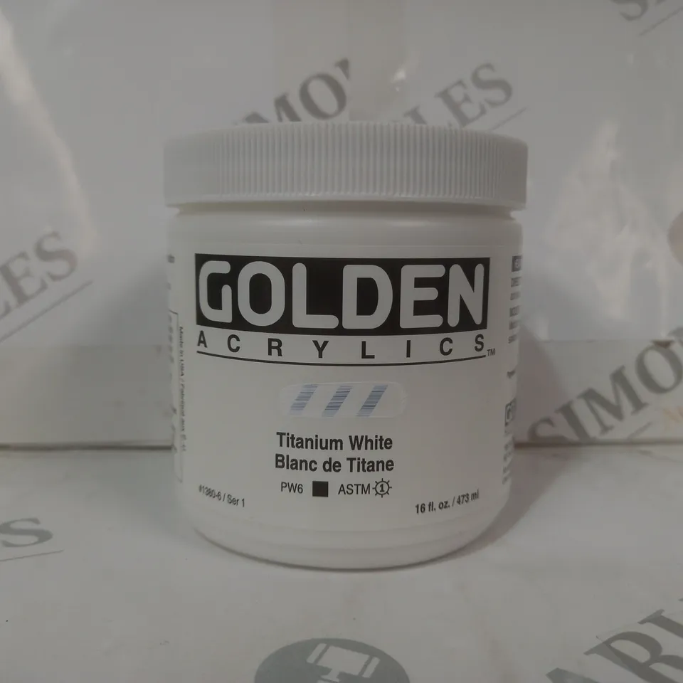 GOLDEN ACRYLICS PAINT IN TITANIUM WHITE (473ML)