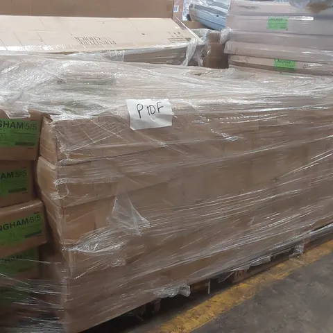 PALLET CONTAINING A VERY LARGE QUANTITY OF ASSORTED DESIGNER FURNITURE PARTS INCLUDING: BED PARTS ECT