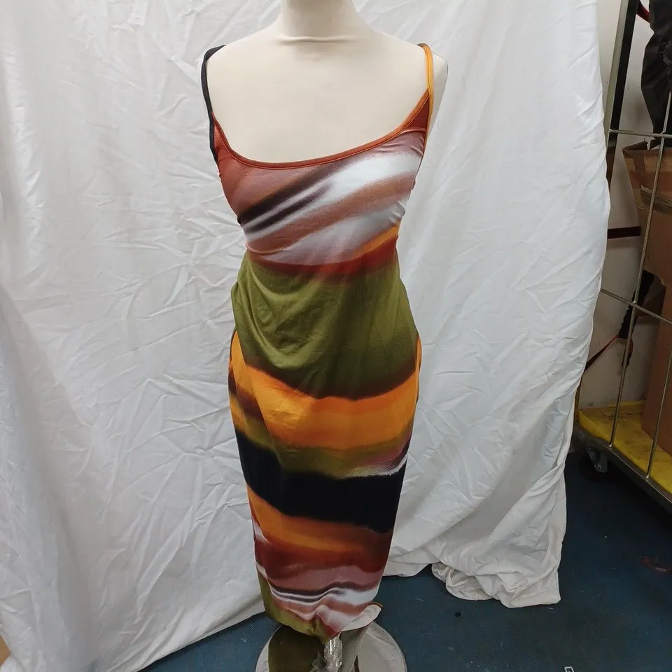 MULTI COLOURED DRESS WITH TIE BACK