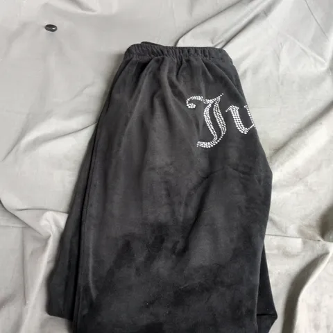 JUICY COUTURE VELOUR TRACK PANTS – BLACK, SIZE L