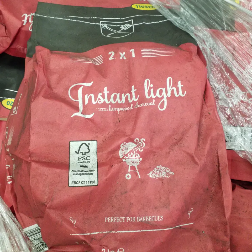 PALLET CONTAINING APPROXIMATELY 25 BAGS OF INSTANT LIGHT LUMPWOOD CHARCOAL 