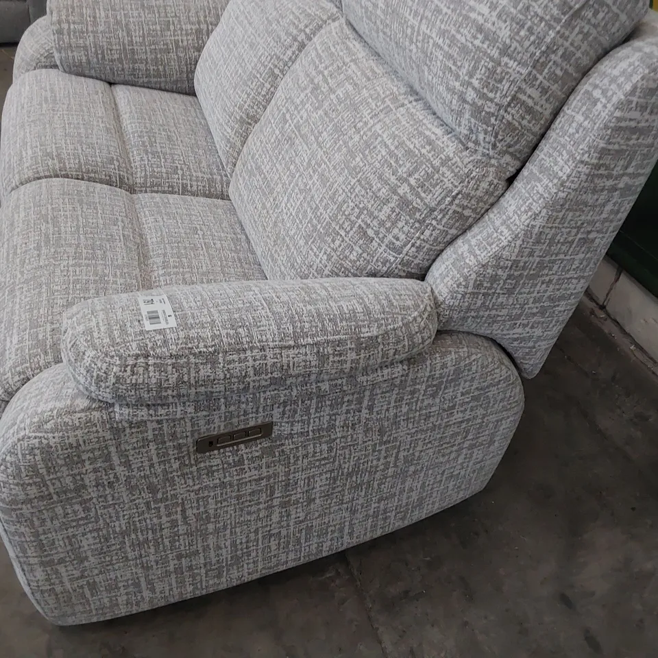 QUALITY BRITISH DESIGNER G PLAN KINGSBURY POWER RECLINING TWO SEATER SOFA SHORE SLATE FABRIC 