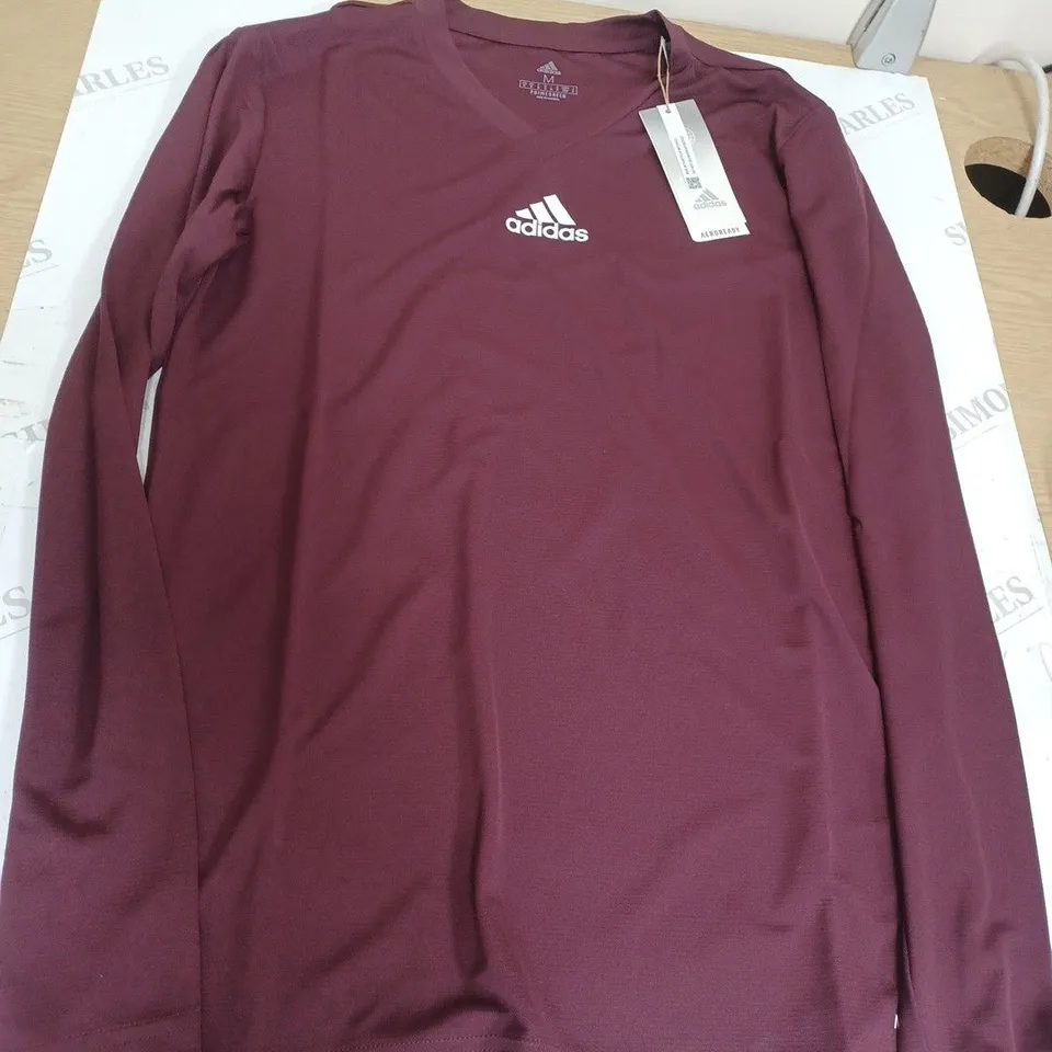 MEDIUM BURGUNDY ADIDAS LONG SLEEVE TOP 