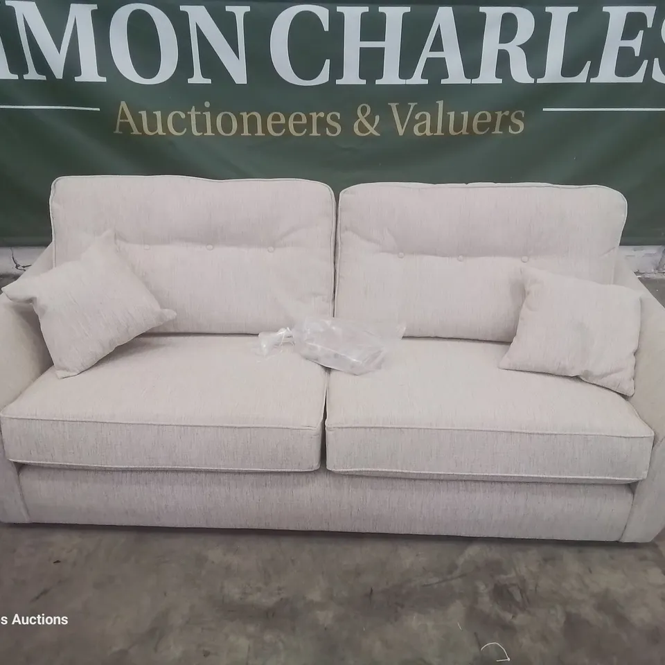 DESIGNER  ASHLEY THREE SEATER SOFA NATURAL FABRIC 