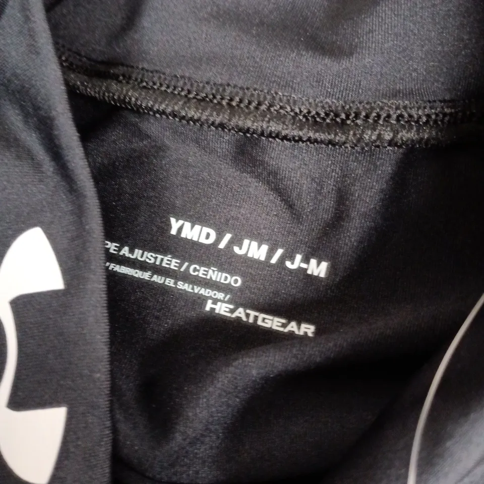 UNDER ARMOUR HEATGEAR MOCK LONG-SLEEVE TOP – BLACK, BOYS' (KIDS)