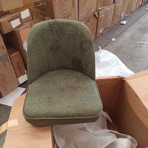 BOXED WOVEN FABRIC DINING CHAIR (NO LEGS) - GREEN (1 BOX)