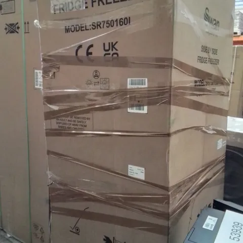 BOXED SWAN TOTAL NO FROST AMERICAN STYLE FRIDGE FREEZER -SILVER-