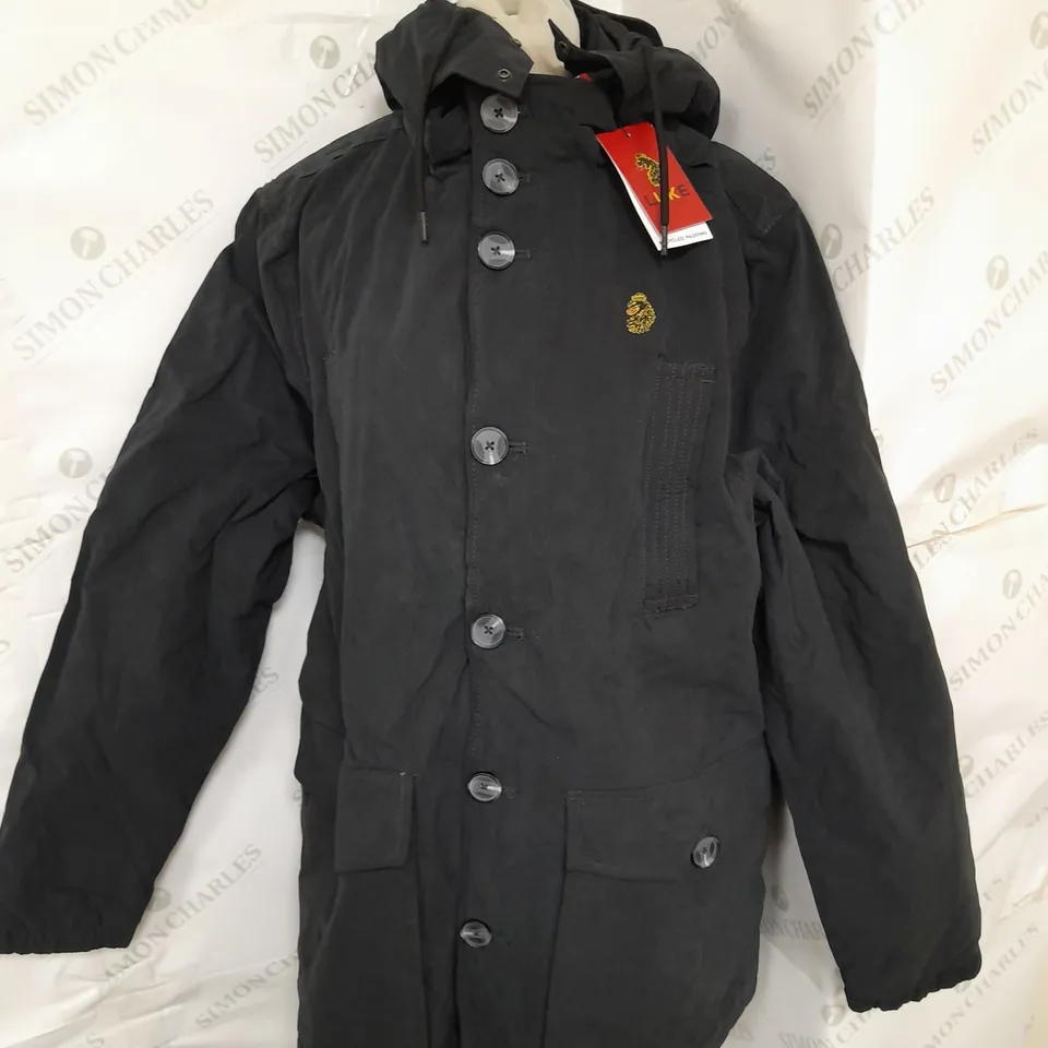 LUKE NEW ORLEANS LONG HOODED JACKET IN BLACK SIZE M