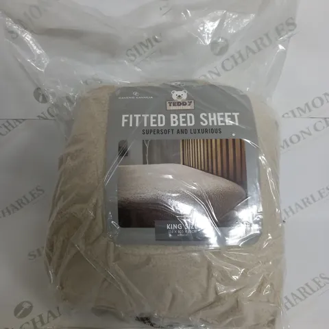 GAVENO CAVALIA TEDDY COLLECTION FITTED BED SHEET - KING SIZE