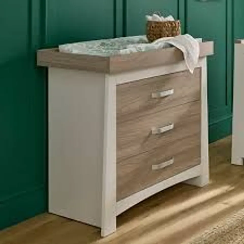 BOXED CUDDLE CO ADA DRESSER/CHANGER - WHITE/ASH (2 BOXES)