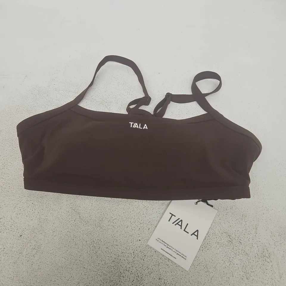 TALA DAYFLEX BANDEAU SPORTS BRA – CHESTNUT BROWN, UK SIZE MEDIUM