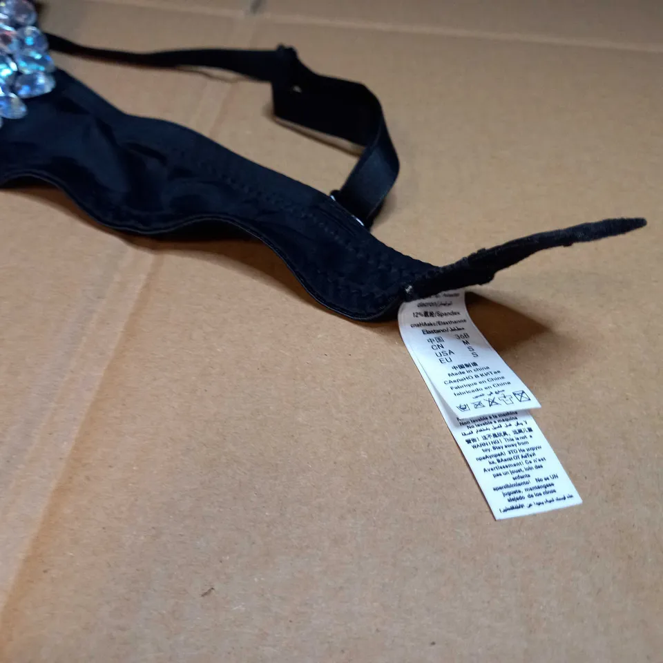 DESIGNER BLACK/GEM DETAILED STATEMENT BRALETTE/TOP - SMALL
