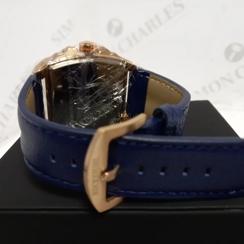 RUCKSTUHL TRIPLE DIAL LEATHER STRAP WRISTWATCH