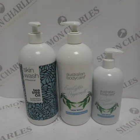 BOX OF 3 AUSTRALIAN BODYCARE SKIN WASH PRODUCTS TO INCLUDE TEA TREE & PEPPERMINT 