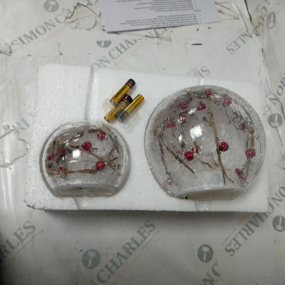 BOXED SET OF 2 GLOBE BERRY DECORATIVE PIECES