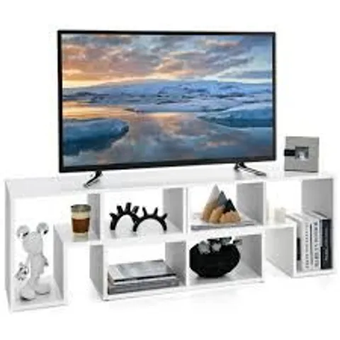 BOXED COSTWAY 3 PIECES CONVERTIBLE TV STAND FOR TVS UP TO 65 INCHES - WHITE 