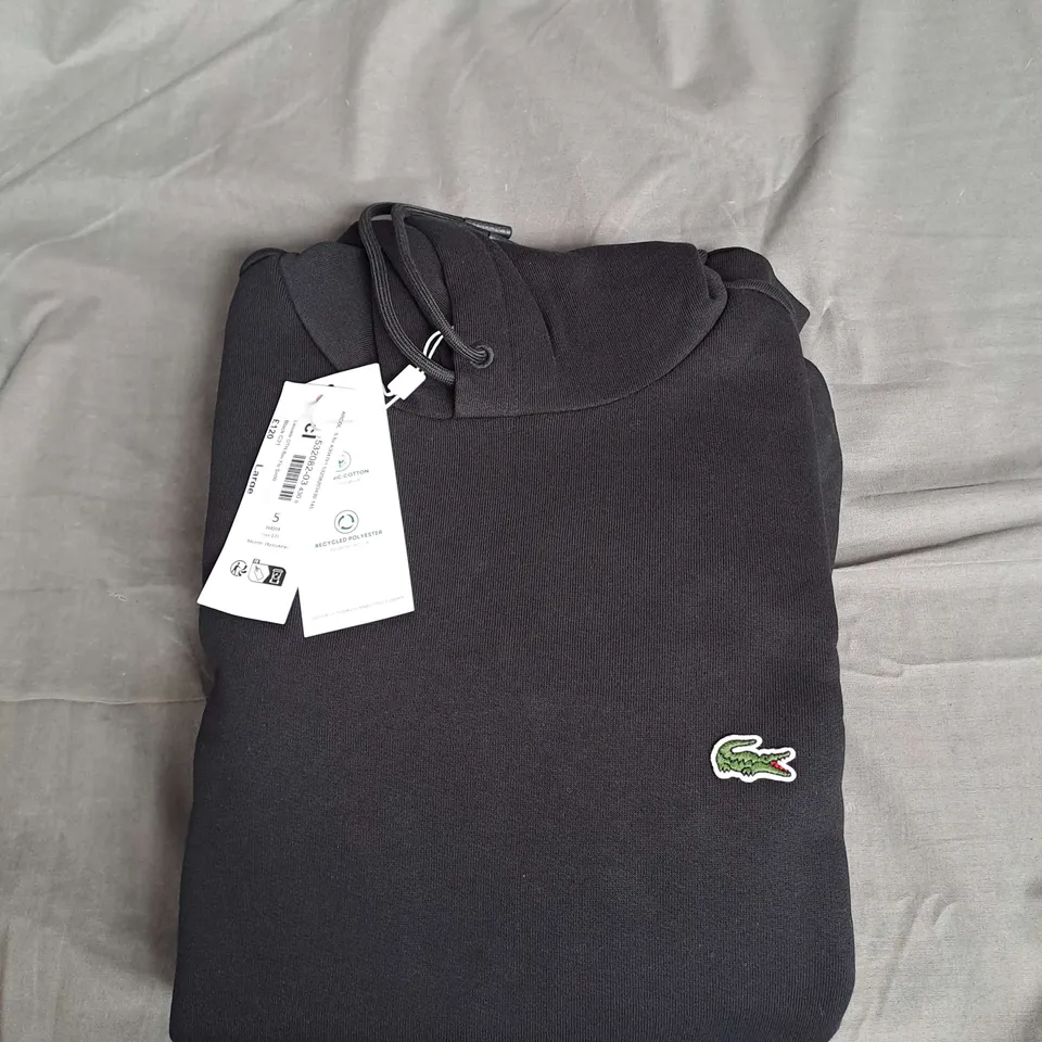 LACOSTE HOODIE IN BLACK SIZE L