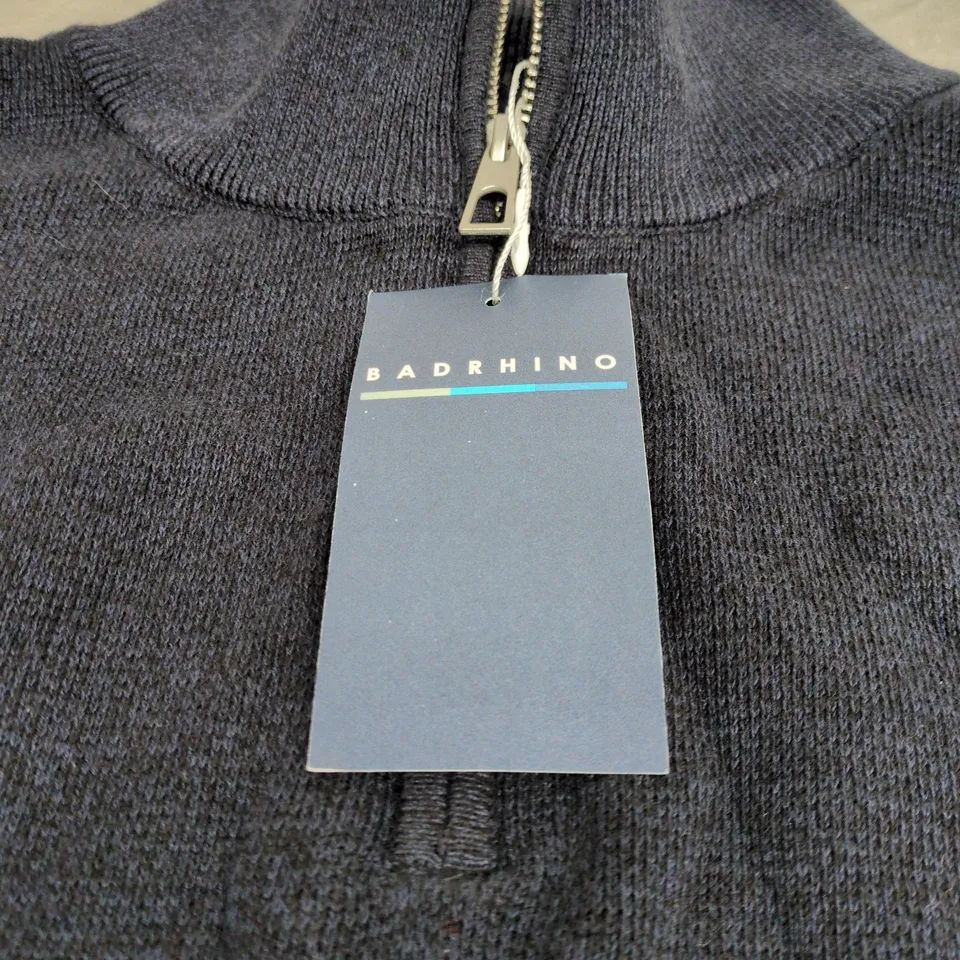 BADRHINO 3XL BLUE JUMPER WITH 1/4 ZIP
