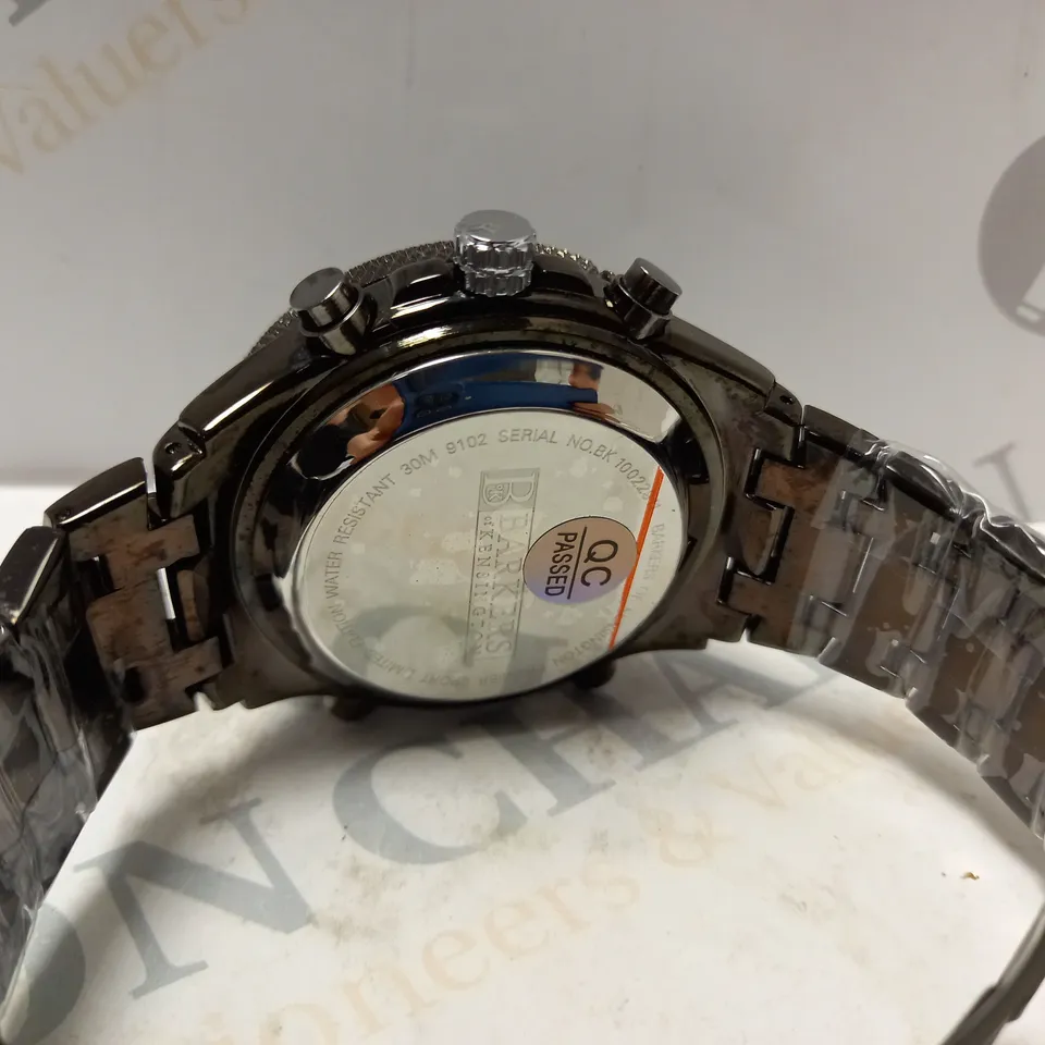 BOXED BARKERS OF KENSINGTON PREMIER SPORT BLUE DIAL WATCH 