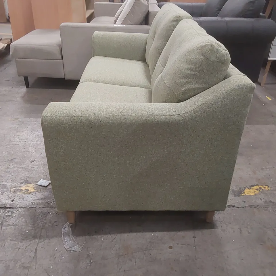 QUALITY DESIGNER ESPITIA 3 SEATER FABRIC UPHOLSTERED SOFA IN SAGE