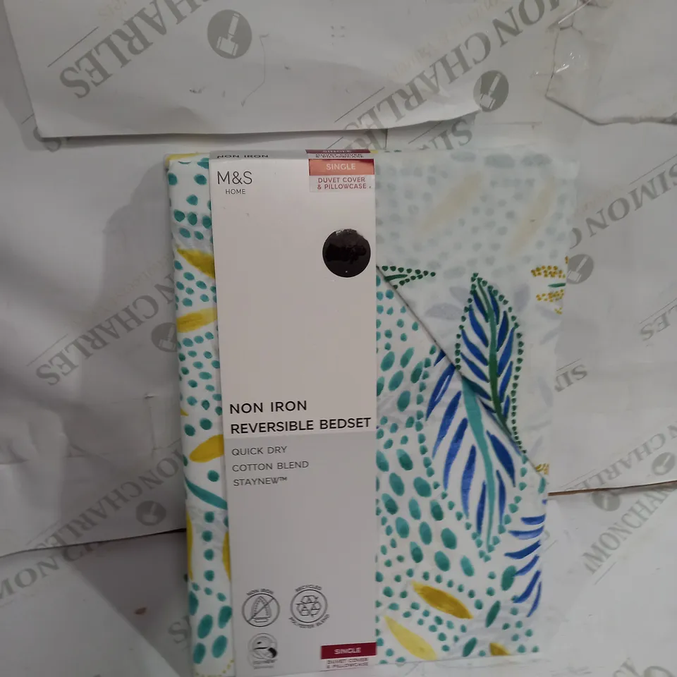 M&S NON IRON REVERSIBLE BEDSHEET - SINGLE 