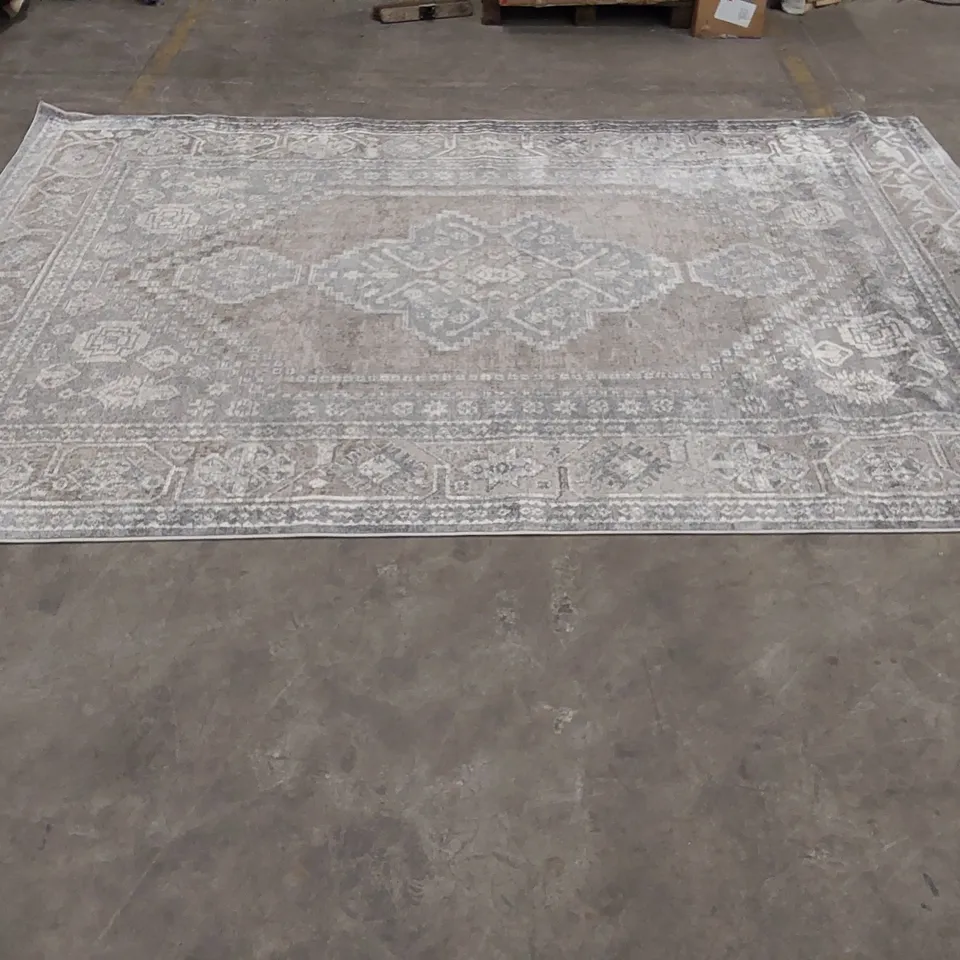 EDGEWORTH RUG IN SILVER/GOLD/BEIGE - APPROXIMATELY 345 X 235CM