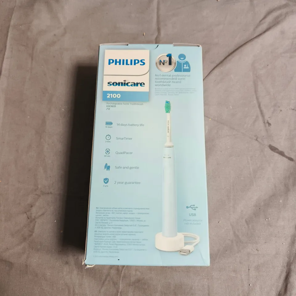 PHILIPS SONICARE 2100 RECHARGEABLE ELECTRIC TOOTHBRUSH – BOXED (HX3651/12)